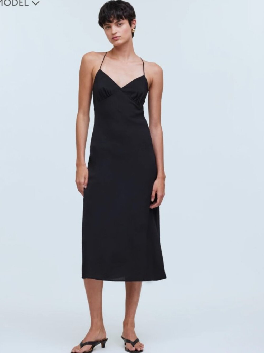 Madewell Layton Midi Slip Dress Black Size 00